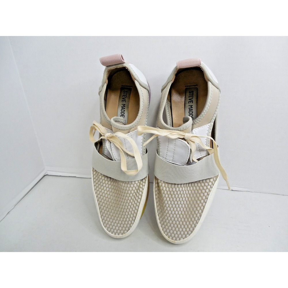 Steve Madden Women Artic/Arct1S1  Sneakers Size 7.5M Taupe /White